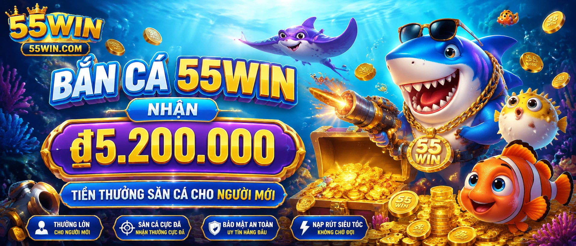 Giao diện Bắn Cá với các thẻ game và nút xem chi tiết