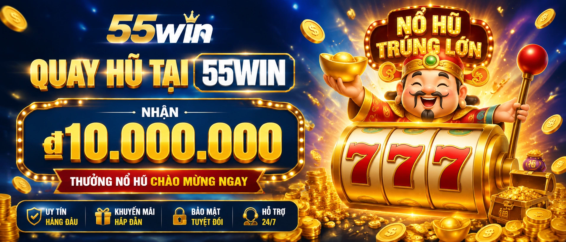 Giao diện danh mục Nổ Hũ tại 55win.com.vc
