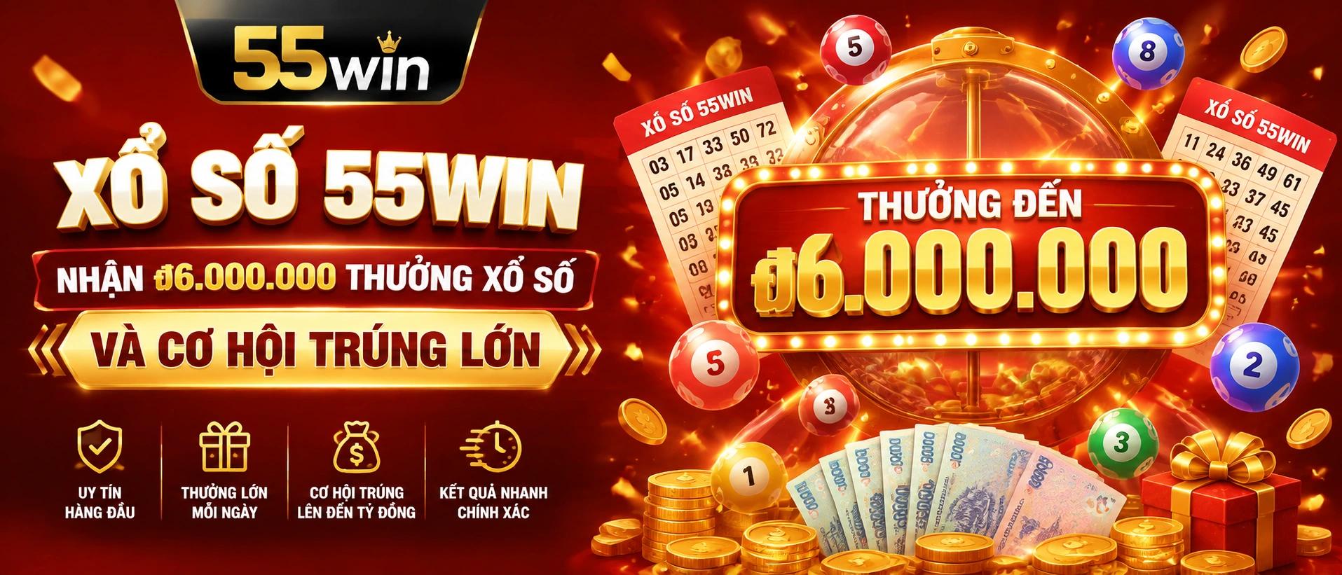 55WIN Xổ Số giao diện tra cứu kết quả